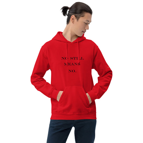 No Still Means No Unisex Hoodie (Black Print)