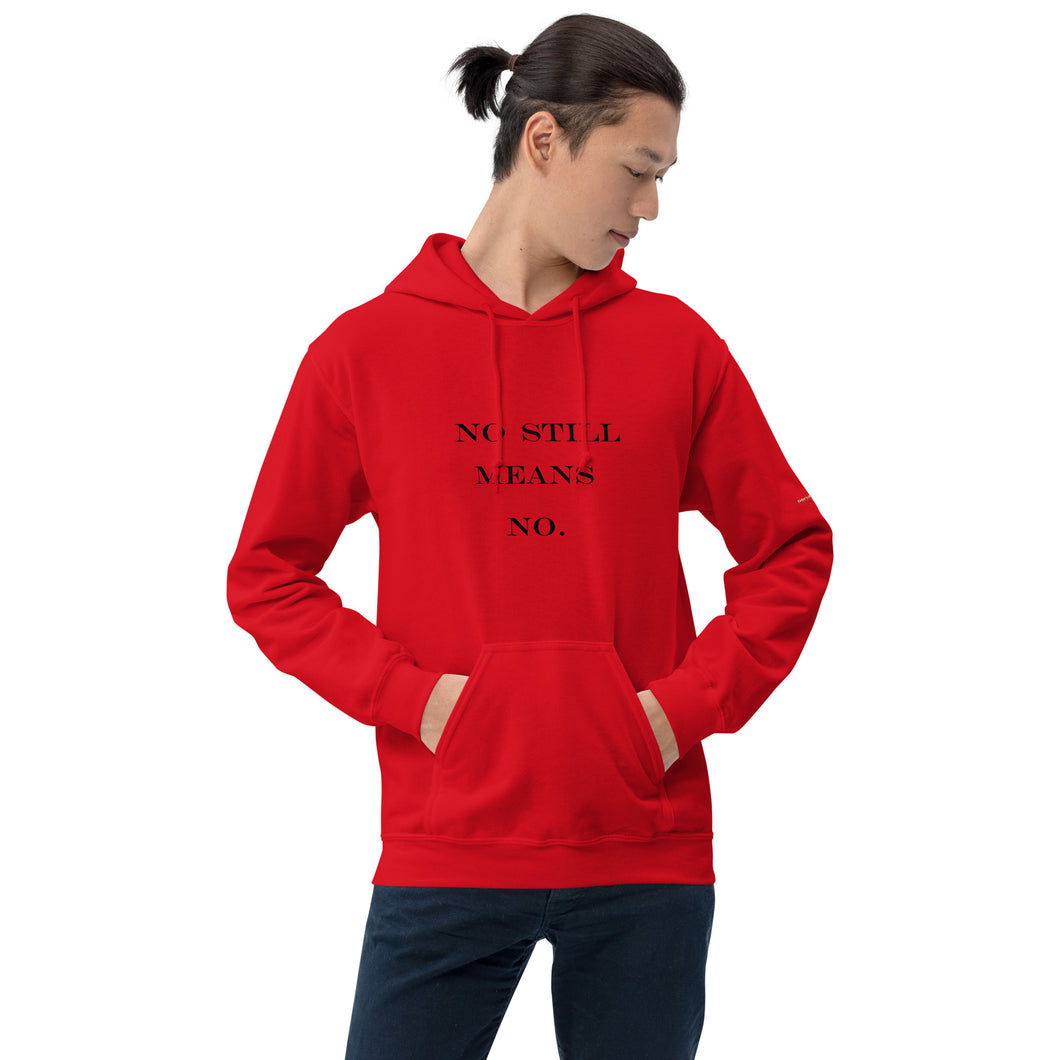 No Still Means No Unisex Hoodie (Black Print)