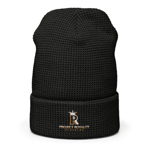 Project Royalty Embroidered Waffle Beanie