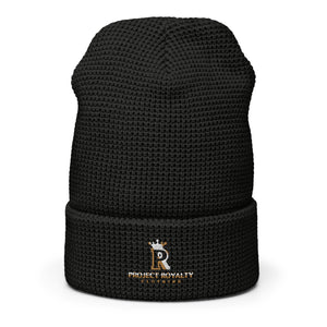 Project Royalty Embroidered Waffle Beanie