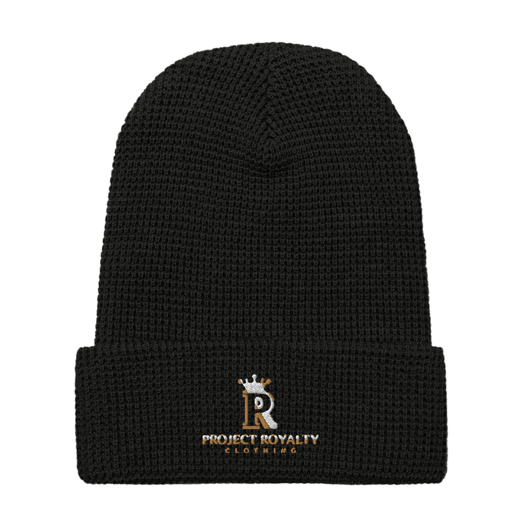 Project Royalty Embroidered Waffle Beanie